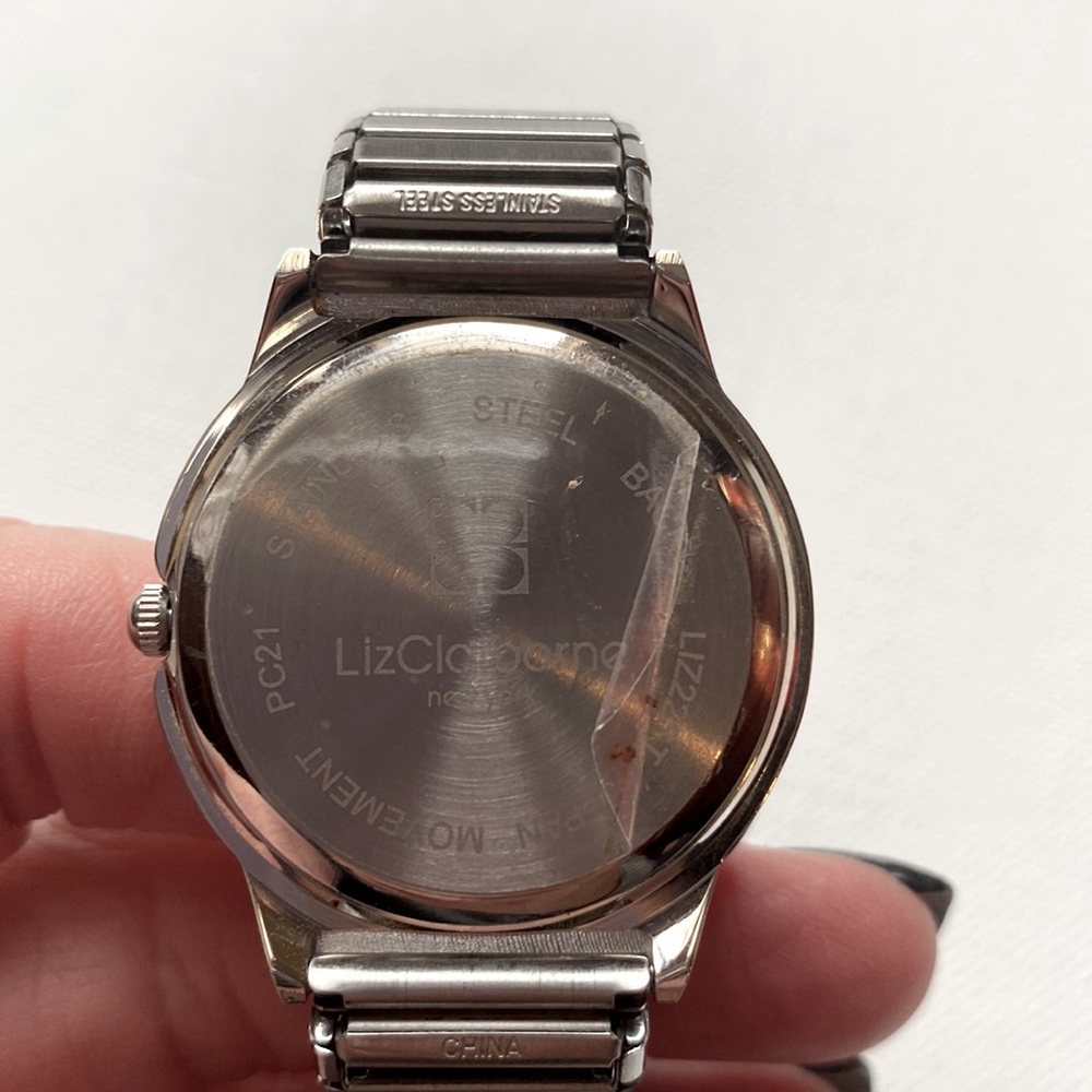 Liz Claiborne Mother of Pearl Expansion Band Watch, NIB - Picture 5 of 9